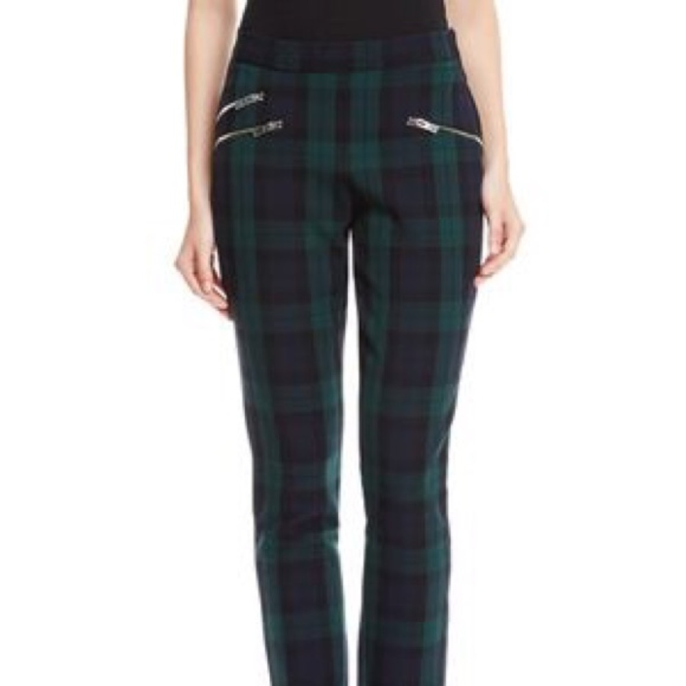 Zipper Plaid Pants